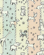 Baby Animal Pattern #4 Drawing by CSA Images