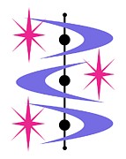 Boomerangs and Stars #1 Digital Art by Donna Mibus