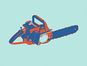 Chainsaw #4 Drawing by CSA Images Chainsaw #4 Drawing by CSA Images