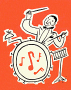 Drummer #4 Drawing by CSA Images Drummer #4 Drawing by CSA Images