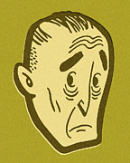 Frightened Man #4 Drawing by CSA Images Frightened Man #4 Drawing by CSA Images