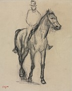 Horse And Rider Drawing by Edgar Degas Horse And Rider Drawing by Edgar Degas