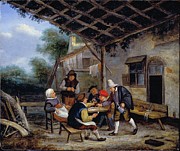 Peasants Drinking Painting by Adriaen Van Ostade Peasants Drinking Painting by Adriaen Van Ostade