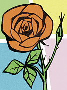 Red Rose #4 Drawing by CSA Images Red Rose #4 Drawing by CSA Images