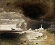 Lighthouse On The Norwegian Coast Painting by Peder Balke Lighthouse On The Norwegian Coast Painting by Peder Balke