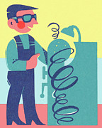 Laborers #6 Drawing by CSA Images