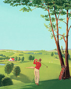 Man Golfing #6 Drawing by CSA Images Man Golfing #6 Drawing by CSA Images