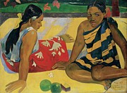 Parau Api. What News Painting by Paul Gauguin