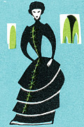 Woman in dress #6 Drawing by CSA Images Woman in dress #6 Drawing by CSA Images