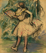 Dancer with a Fan. #7 Painting by Edgar Degas