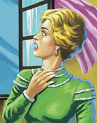 Frightened Woman #7 Drawing by CSA Images