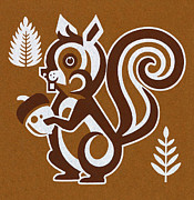 Squirrel Holding Nut #7 Drawing by CSA Images Squirrel Holding Nut #7 Drawing by CSA Images
