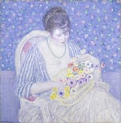The Basket Of Flowers Painting by Frederick Carl Frieseke