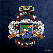 75th Ranger Regiment - Army Rangers Special Edition over Blue Velvet Digital Art by Serge Averbukh 75th Ranger Regiment - Army Rangers Special Edition over Blue Velvet Digital Art by Serge Averbukh
