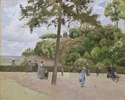 The Public Garden At Pontoise Painting by Camille Pissarro The Public Garden At Pontoise Painting by Camille Pissarro