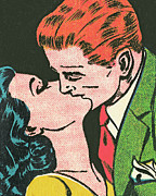 Couple Kissing #9 Drawing by CSA Images Couple Kissing #9 Drawing by CSA Images