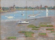 Low Tide, Riverside Yacht Club Painting by Theodore Robinson