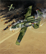Fairchild Republic A-10 Thunderbolt II Warthog Painting by Jack Fellows Fairchild Republic A-10 Thunderbolt II Warthog Painting by Jack Fellows