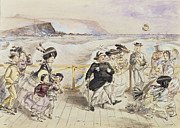 A Bracing Day At The Seaside Painting by John Leech