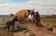 A Donkey On A Country Road Painting by Otto Von Thoren