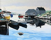 A Foggy Morning at Peggy's Painting by Phil Chadwick