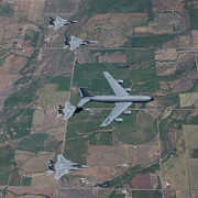 A Kc-135r Stratotanker Refuels Four Photograph by High-g Productions/stocktrek Images