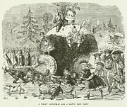 A Merry Christmas And A Happy New Year , 1890 Engraving Drawing by John Leech