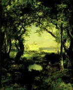 A Mexican Hacienda, Lake Cuitzeo Painting by Thomas Moran A Mexican Hacienda, Lake Cuitzeo Painting by Thomas Moran