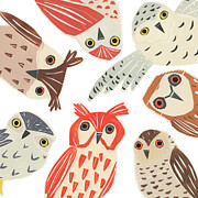 A Parliament Of Owls, 2018 Painting by Sarah Battle