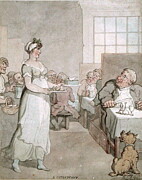 A Penny Slap Bang Shop Pen And Ink And Watercolor Painting by Thomas Rowlandson