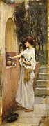 A Roman Offering Painting by John William Waterhouse