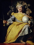 'A Spanish King', ca. 1640, Spanish School, Oil on canvas, 165 cm x 125 cm, P00632. Painting by Alonso Cano -1601-1667-