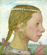 A Young Girl Painting by Paula Modersohn-becker