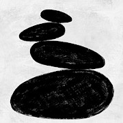 Abstract Black and White No.36 Painting by Naxart Studio
