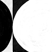 Abstract Black and White No.64 Painting by Naxart Studio