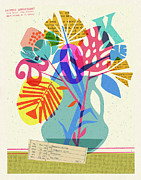 Abstract Flower Bouquet Collage Drawing by CSA Images Abstract Flower Bouquet Collage Drawing by CSA Images