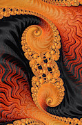 Abstract Fractal Art orange red and black Digital Art by Matthias Hauser