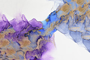 Abstract Gold and Purple Waves Painting Painting by Alissa Beth Photography
