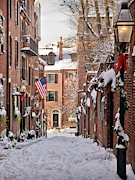 Acorn Street Snowfall Photograph by Susan Cole Kelly
