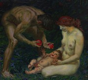 Adam Und Eva Painting by Franz Von Stuck Adam Und Eva Painting by Franz Von Stuck