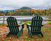 Adirondack Chairs in the Adirondacks. Mirror Lake Lake Placid NY New York Photograph by Toby McGuire