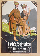 Advertisement For Fritz Schulze Walking Clothes, Circa 1910 Drawing by German School