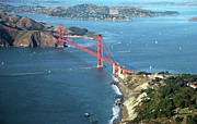 Aerial View Golden Gate  Bridge Looking Photograph by Stickney Design