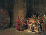 Aert de Gelder -Dordrecht, 1645-1727-. Christ and the Woman Taken in Adultery -1683-. Oil on canv... Painting by Aert de Gelder -1645-1727-