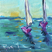 Afternoon Sail Painting by Roxy Rich Afternoon Sail Painting by Roxy Rich