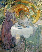 Afternoon Tea 1910 Richard Emile Miller Painting by Richard Emile Miller Afternoon Tea 1910 Richard Emile Miller Painting by Richard Emile Miller