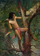 Ahuitzotl And The Ocelot Painting by Frank Earle Schoonover