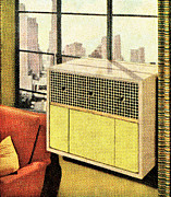 Air conditioning window unit Drawing by CSA Images
