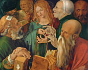 Albrecht Durer -Nuremberg, 1471-1528-. Jesus Among the Doctors -1506-. Oil on panel. 64.3 x 80.3... Painting by Albrecht Durer -1471-1528-