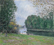 Alfred Sisley -Paris 1839 - Moret-sur-Loing 1899-. A Turn of the River Loing. Summer -1896-. Oil ... Painting by Alfred Sisley -1839-1899-